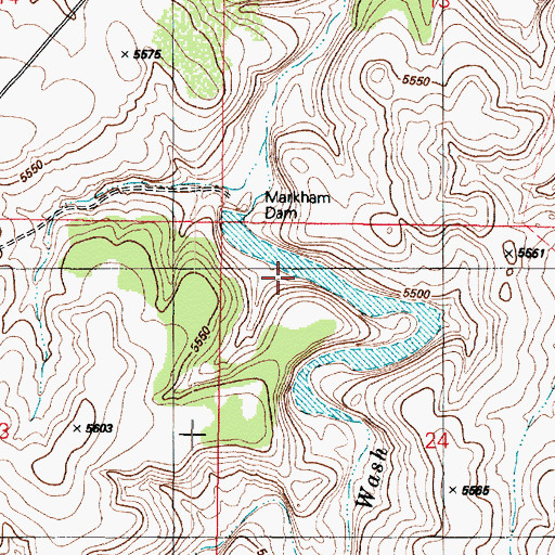 Topographic Map of Markham Dam, AZ