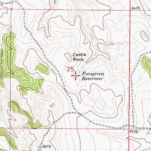 Topographic Map of Forsgreen Reservoir, MT
