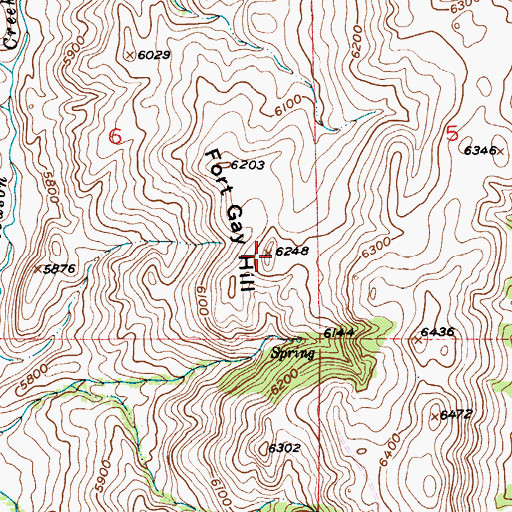 Topographic Map of Fort Gay Hill, MT