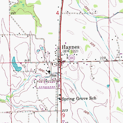 Topographic Map of Haynes, AR
