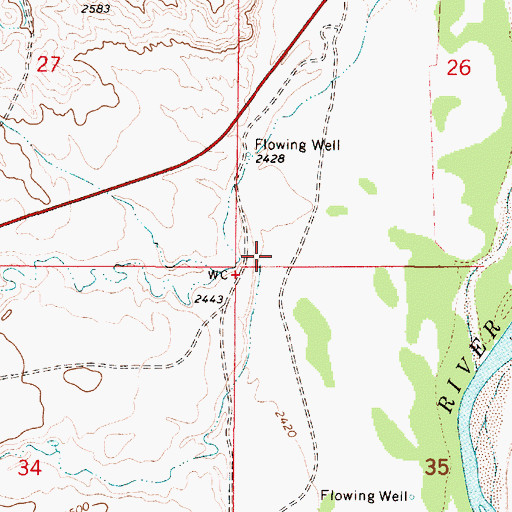 Topographic Map of Fortyfour Creek, MT