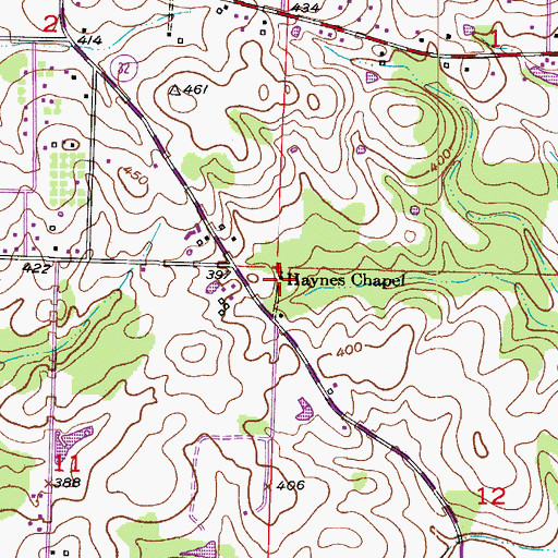 Topographic Map of Haynes Chapel Baptist Church, AR