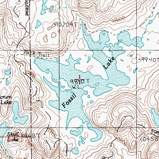 Topographic Map of Fossil Lake, MT