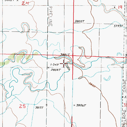Topographic Map of Foster Creek, MT