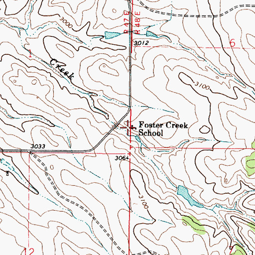 Topographic Map of Foster Creek School, MT