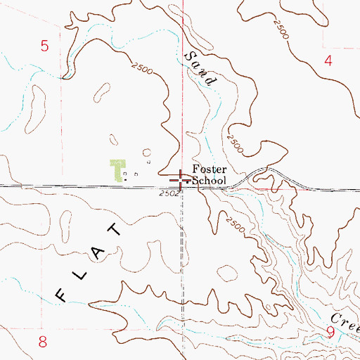 Topographic Map of Foster School (historical), MT