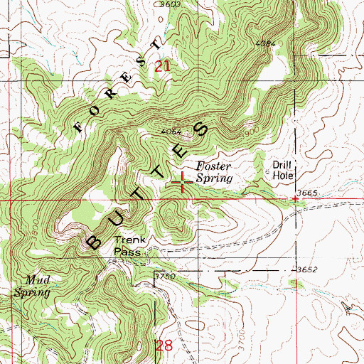 Topographic Map of Foster Spring, MT