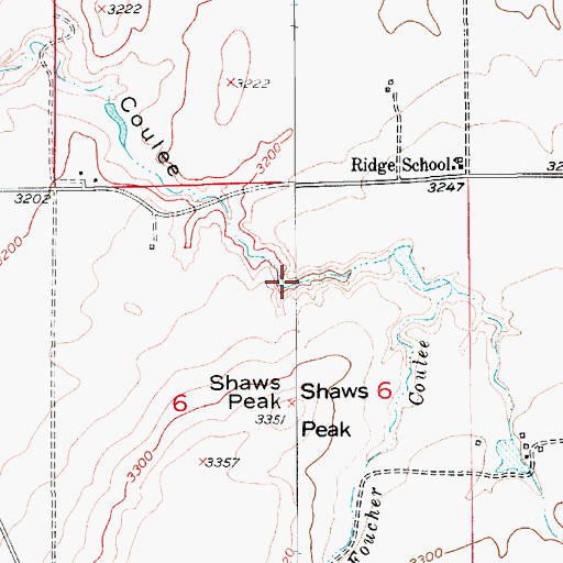 Topographic Map of Foucher Coulee, MT