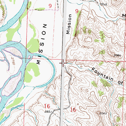 Topographic Map of Fountain of Youth Coulee, MT
