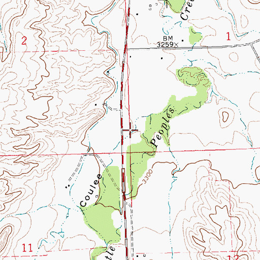 Topographic Map of Four Bear Coulee, MT