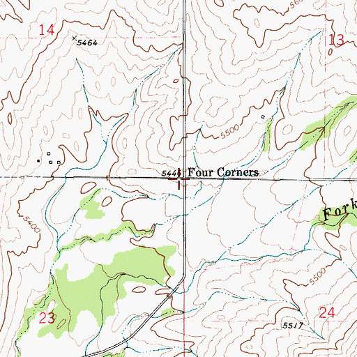 Topographic Map of Four Corners, MT
