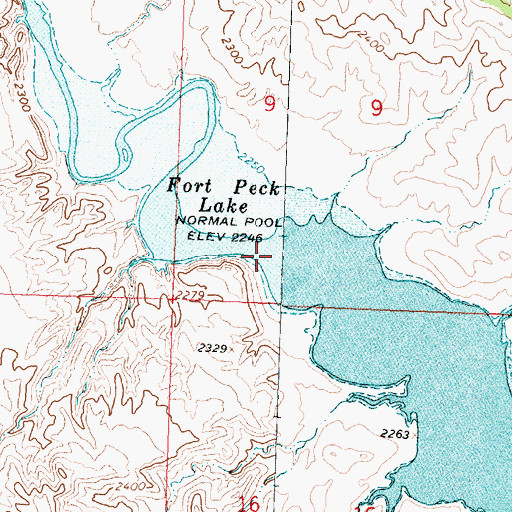 Topographic Map of Fourchette Creek, MT