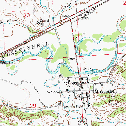 Topographic Map of Fourmile Creek, MT