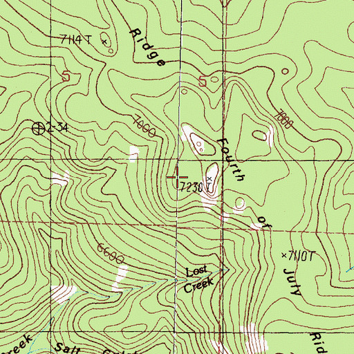 Topographic Map of Fourth of July Ridge, MT