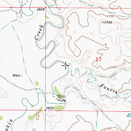 Topographic Map of Fourth Creek, MT