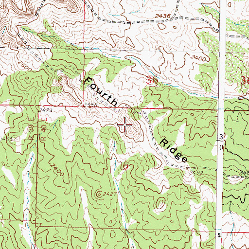 Topographic Map of Fourth Ridge, MT