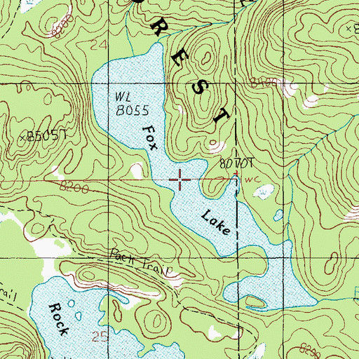 Topographic Map of Fox Lake, MT