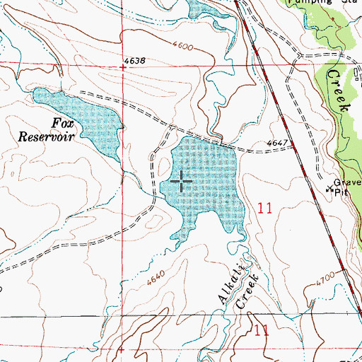 Topographic Map of Fox Reservoir, MT