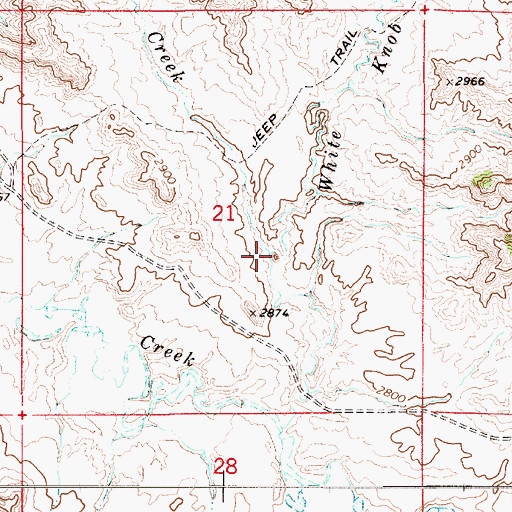 Topographic Map of Foxey Creek, MT