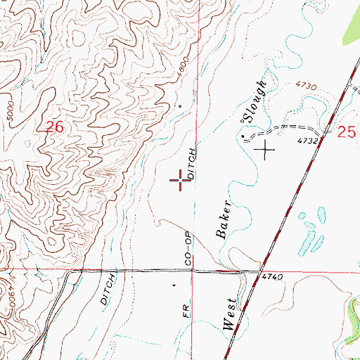 Topographic Map of Fr Co-op Ditch, MT