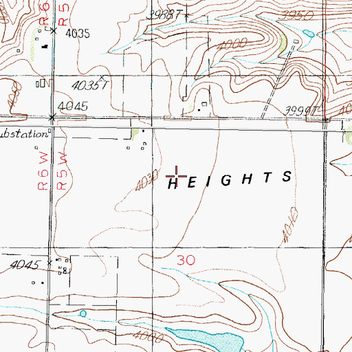 Topographic Map of Frances Heights, MT