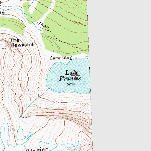 Topographic Map of Lake Frances, MT