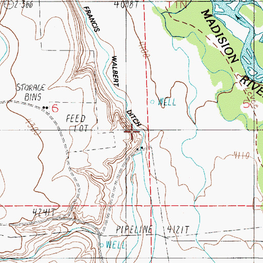 Topographic Map of Francis Walbert Ditch, MT