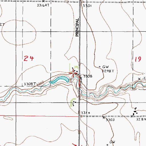 Topographic Map of Frandsen Ranch, MT