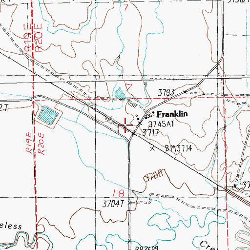 Topographic Map of Franklin, MT