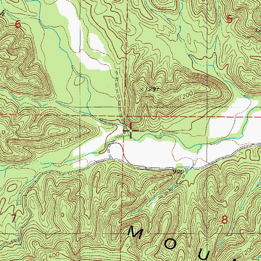 Topographic Map of Hendrix Branch, AR