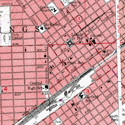 Topographic Map of Saint Francis Upper School, MT