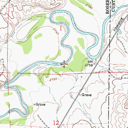 Topographic Map of Freda Creek, MT