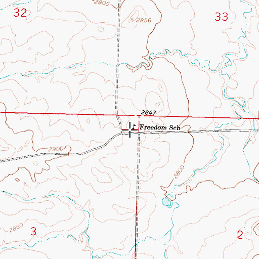 Topographic Map of Freedom School (historical), MT