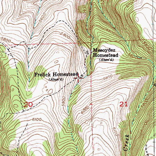 Topographic Map of Frelick Homestead, MT