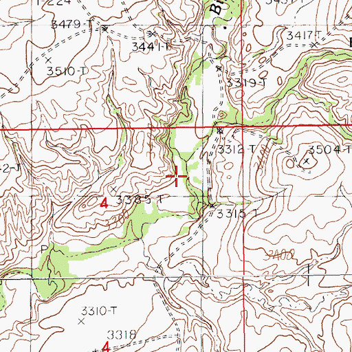 Topographic Map of Frenchman Creek, MT