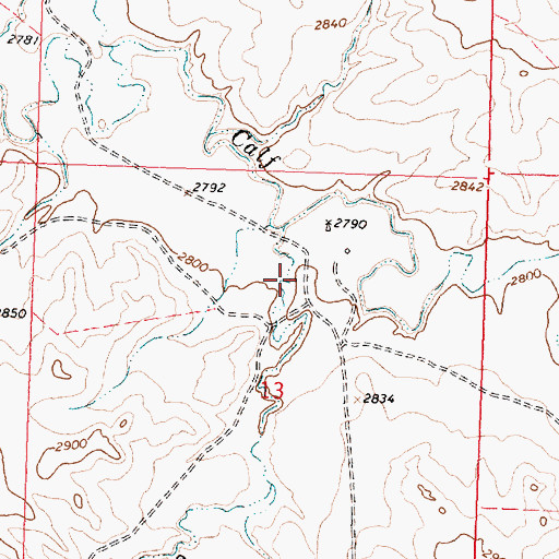 Topographic Map of Froehlich Coulee, MT