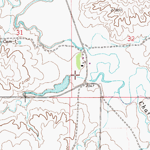 Topographic Map of Frog Coulee, MT