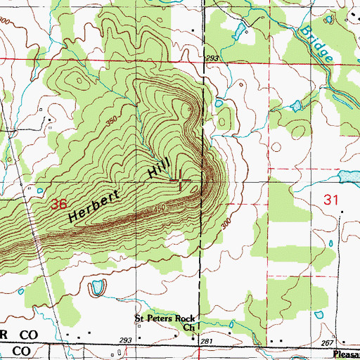 Topographic Map of Herbert Hill, AR