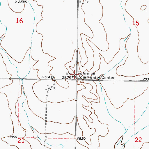 Topographic Map of Fuhrman Community Center, MT