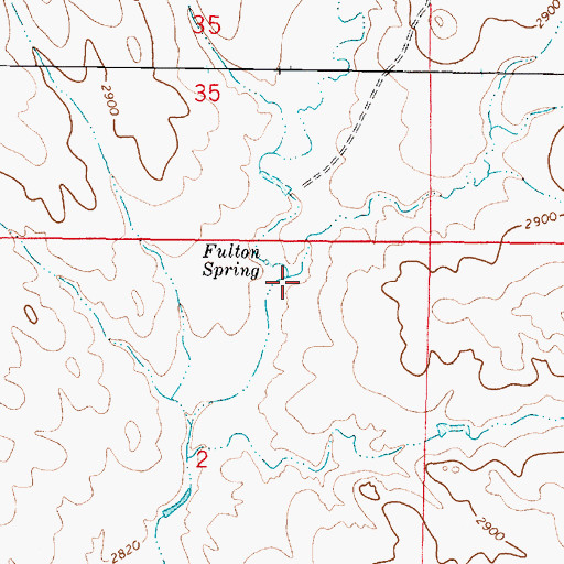 Topographic Map of Fulton Creek, MT