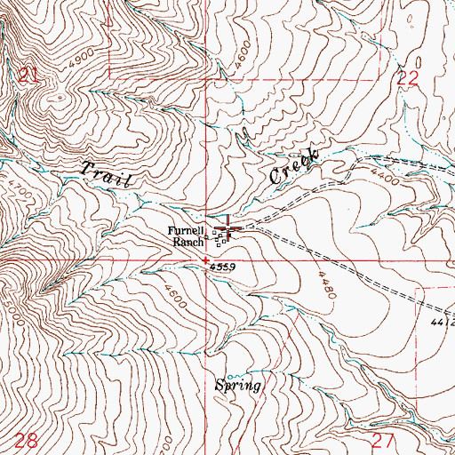 Topographic Map of Furnell Ranch, MT