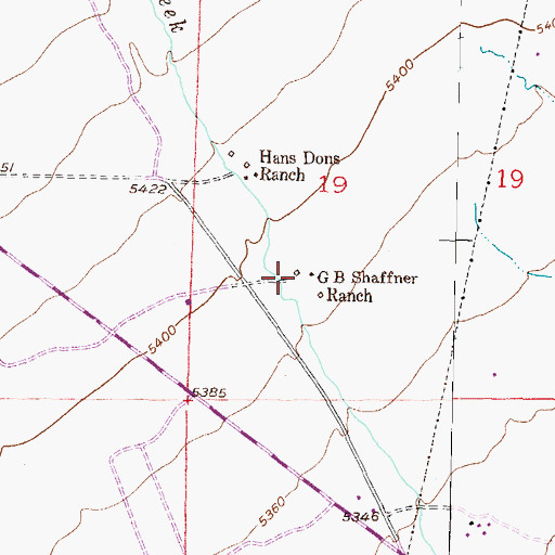 Topographic Map of G B Shaffner Ranch, MT
