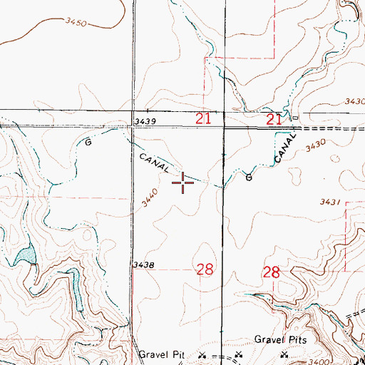 Topographic Map of G Canal, MT