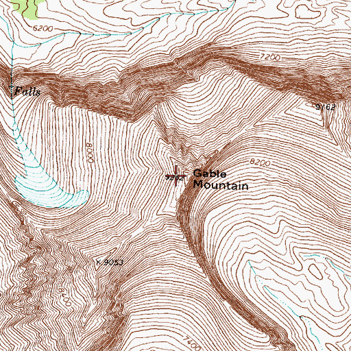 Topographic Map of Gable Mountain, MT