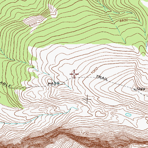 Topographic Map of Gable Pass Trail, MT