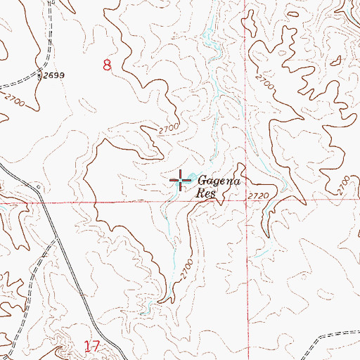 Topographic Map of Gagena Reservoir, MT