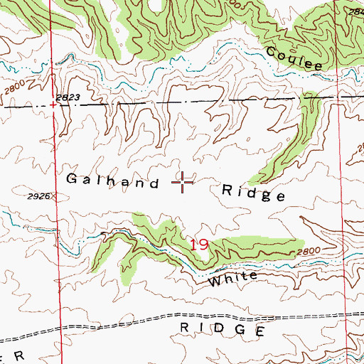Topographic Map of Galhand Ridge, MT