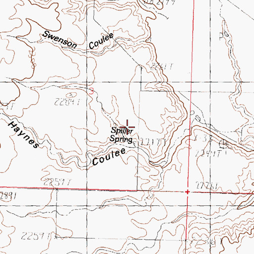Topographic Map of Galiger's Ranch, MT