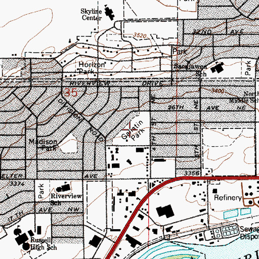 Topographic Map of Gallatin Park, MT