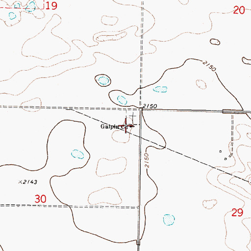 Topographic Map of Galpin Church, MT